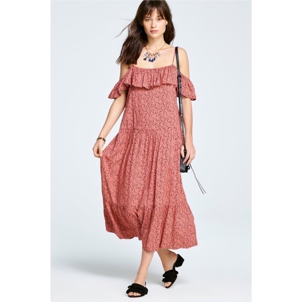 Rebecca Minkoff Lapaz Midi Floral Dress 4 Melon